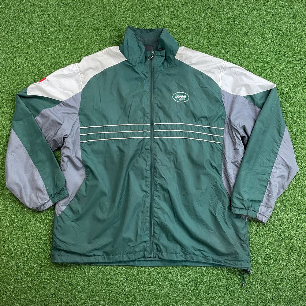 Vintage 2000s Reebok New York Jets NFL Windbreaker Jacket Sz 2XL